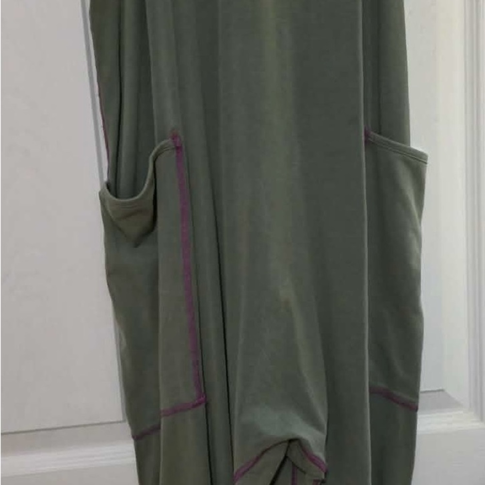 Olive Green natural life  Romper with Contrast Trim - Picture 6 of 11
